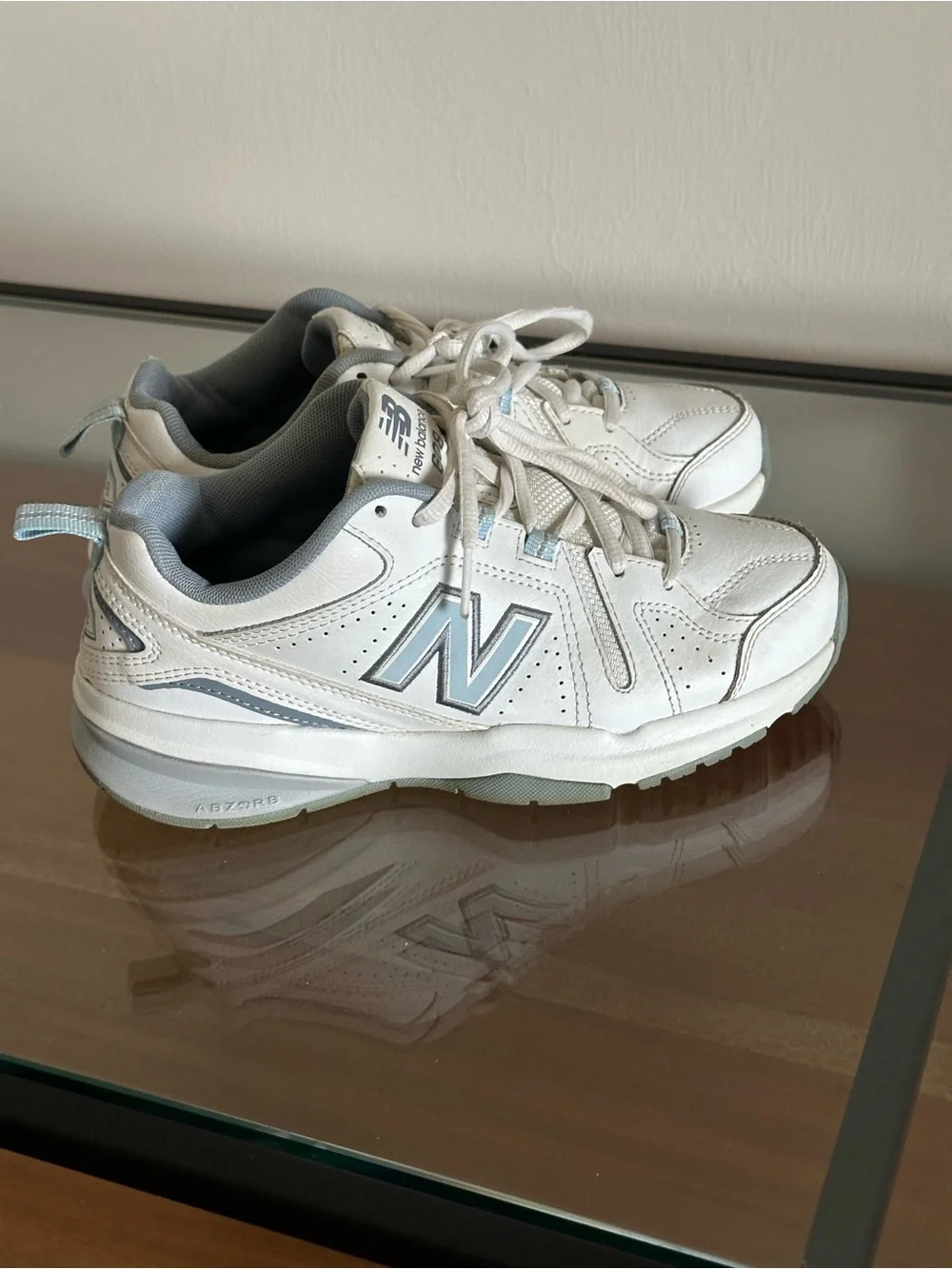 New Balance 608v5 White and Light Blue WX608v5 Size 6.5